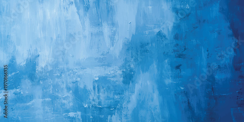 Schilderij op canvas An abstract textured background featuring a gradient of deep blue tones and soft