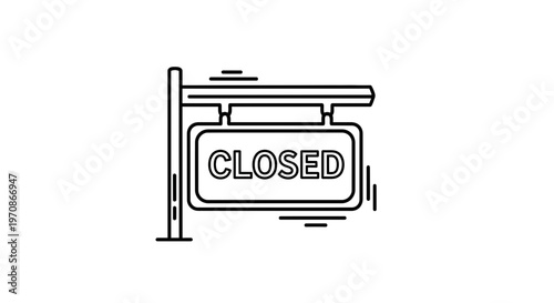 Closed Sign Hanging on Pole, Business Open or Closed Status