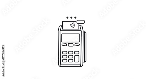 Contactless Payment Icon: Credit Card Reader with NFC Symbol, Modern Technology