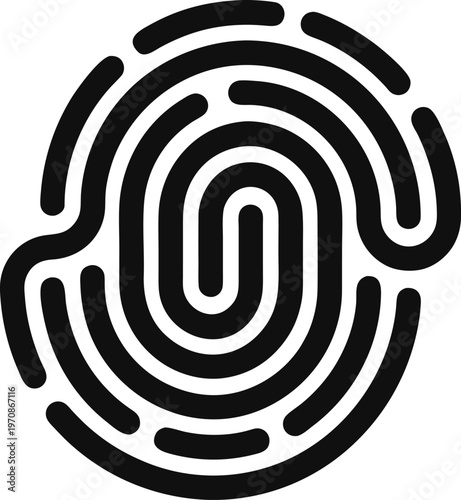 Minimal Fingerprint Identity Logo Solid Style