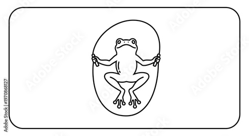 Frog Jumping Rope Cartoon Vector Illustration