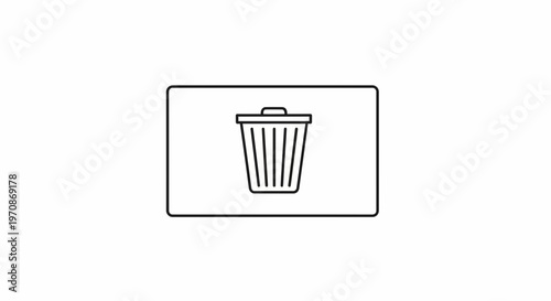 Delete Icon on Screen, Trash Can Symbol, Digital Waste Concept