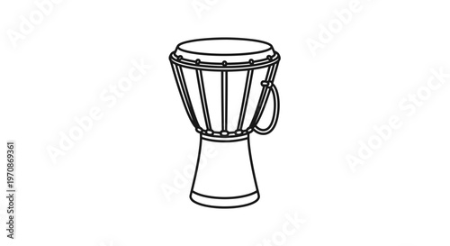Djembe Drum Outline Icon - Traditional African Percussion Instrument