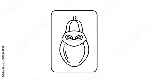 Cartoon Superhero Pear Character with Mask and Cape