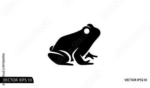 Tableau sur toile Minimalist frog icon silhouette modern vector isolated