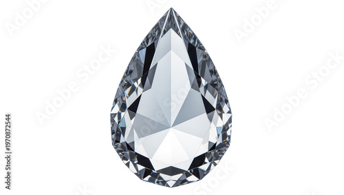 Fotografia Brilliant pear-shaped gemstone reflecting light, showcasing intricate facets and