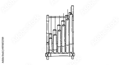 Bamboo Pan Flute Musical Instrument Handcrafted Traditional Ethnic Wood Wind