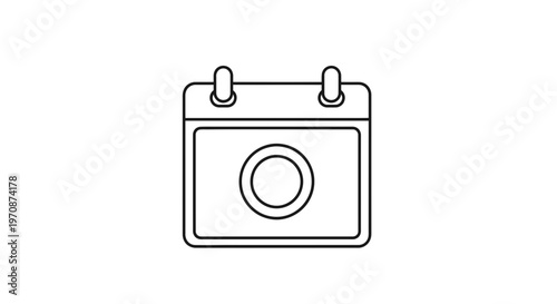 Calendar Icon with Camera Lens Symbol, Event Planning, Photography Schedule