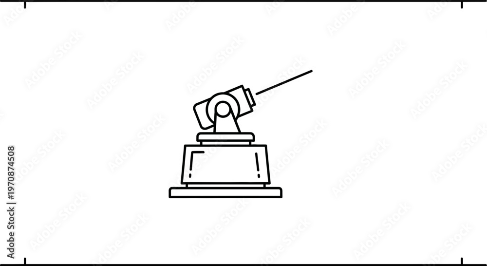 Fototapeta premium Automated Robotic Arm with Laser Beam, Precision Engineering, Industrial Technology