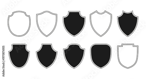 Collection of arrowheads diverse shapes and styles in black and white