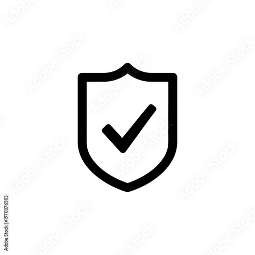 Minimalist Shield Icon with Check Mark Symbolizing Security