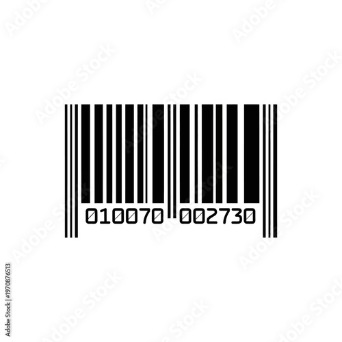 Black and White Product Barcode with Numeric Code