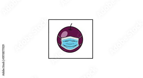 Plum Wearing Medical Face Mask - Concept of Health, Protection, and Pandemic