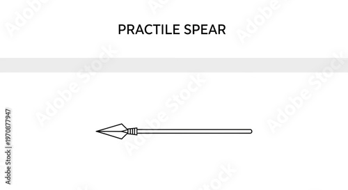 Practile Spear Icon - Simple Line Art Illustration of a Hunting Weapon