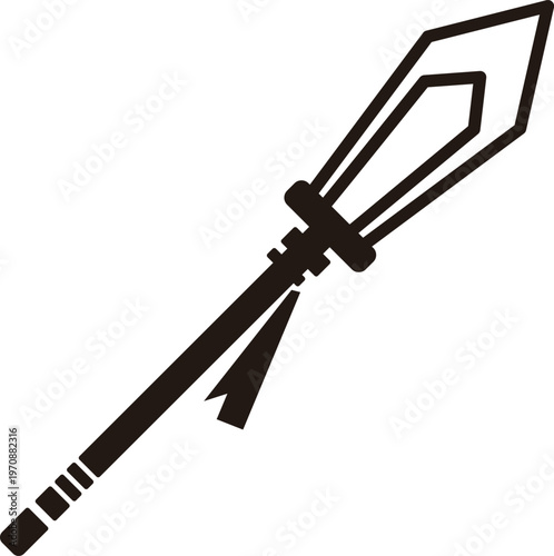ファンタジーRPGのUIとゲーム素材向け槍アイコン