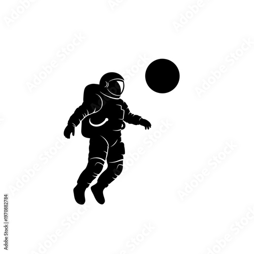 Astronaut Floating in Space Suit.