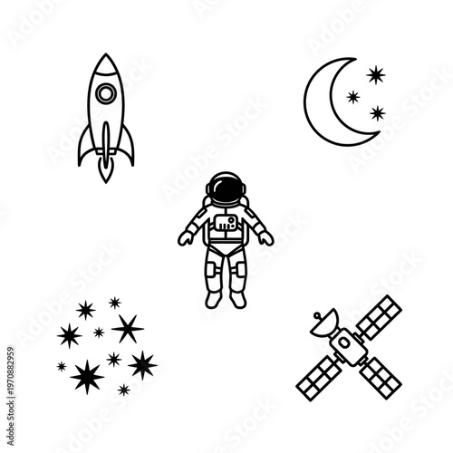 Astronaut in Space Suit Floating.