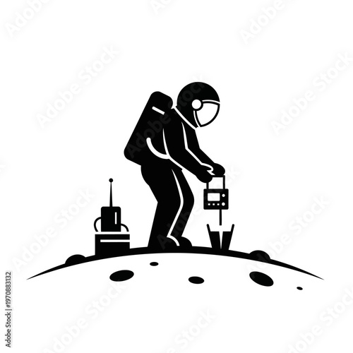 Astronaut on the Moon Surface.