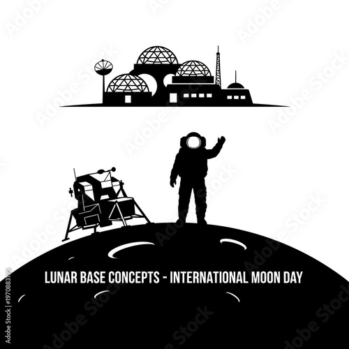 Astronaut on the Moon Surface Standing.