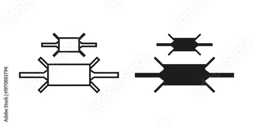 Minimalist flat design vector illustration of a drone remote controller and quadcopter, ideal for technology, aviation, or gadget-related marketing, education, and business projects.