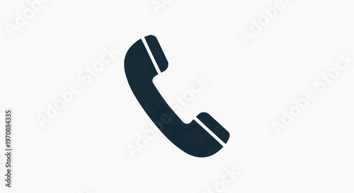 Minimalist phone handset icon vector, black telephone receiver symbol for contact us page, flat communication sign for customer support and business calls