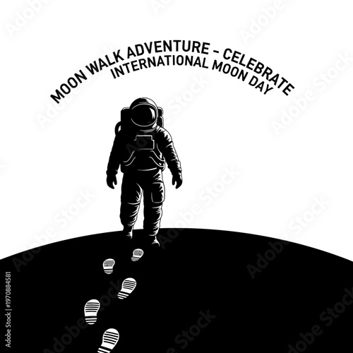 Astronaut Walking on the Moon Surface.