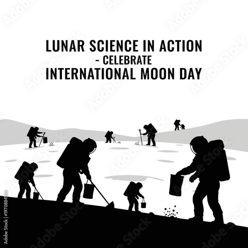 Astronauts on Moon Surface Exploration.