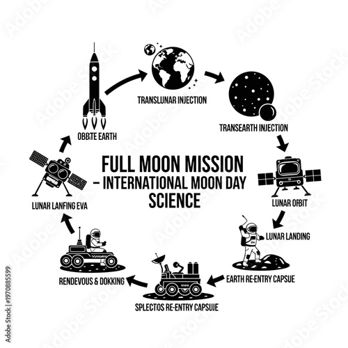 Full Moon Mission International Moon Day Science Diagram.