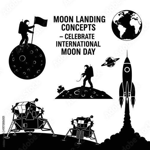 Moon Landing Concepts Celebrate International Moon Day.
