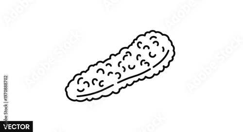 Crispy Fried Pickle Spear, Hand-Drawn Vector Illustration