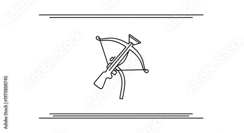 Crossbow Icon, Hunting Weapon Symbol, Vector Illustration
