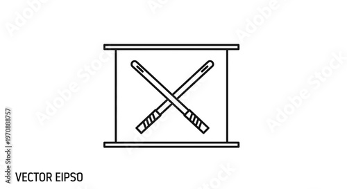 Crossed Lightsabers Icon - Futuristic Sci-Fi Battle Concept