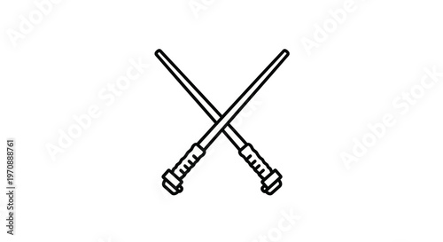 Crossed Magic Wands Icon, Fantasy, Wizardry, Sorcery, Enchantment, Mystical Symbol