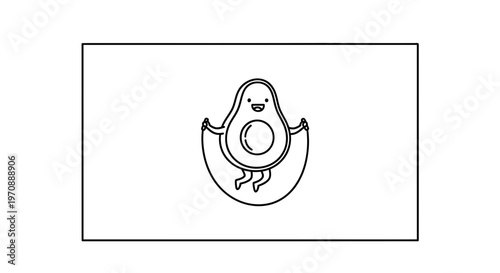 Cute Avocado Character Jumping Rope, Healthy Lifestyle, Fitness Cartoon