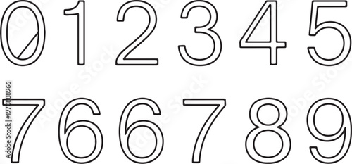 Illustration of digits zero through nine in a clean, rounded font style