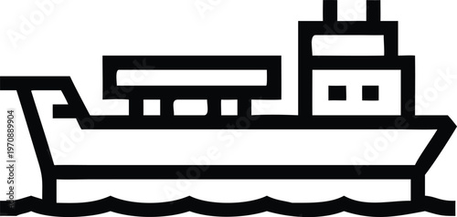 Global freight cargo ship transporting containers across ocean waters via maritime routes