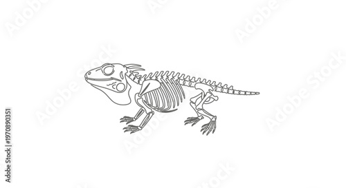 Bearded Dragon Skeleton Outline - Anatomical Illustration