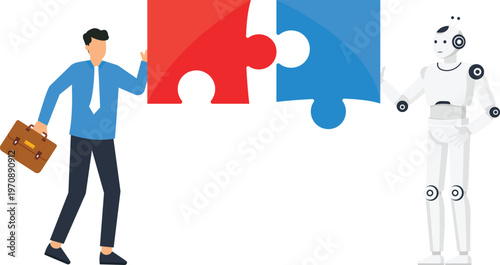 Robot displacing human workers automation job loss artificial intelligence future work technological unemployment business competition digital transformation economic change cliff edge