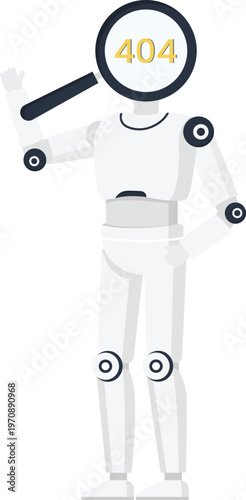 Robot fishing human trap artificial intelligence automation danger technological risk cyber security digital phishing business failure falling man warning cones deep hole future technology