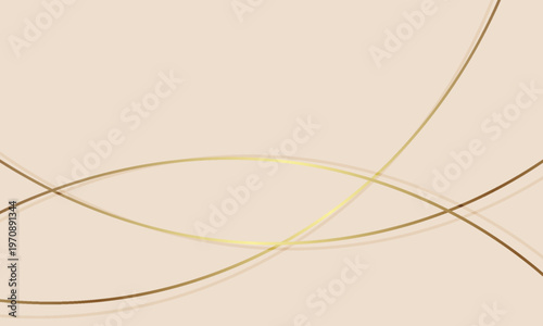 Bild auf Leinwand Sophisticated golden wave line design on a smooth light nude background with copy space