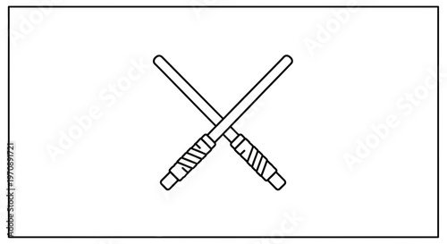 Two Crossed Lightsabers Icon, Sci-Fi Duel, Futuristic Weapon, Vector Illustration
