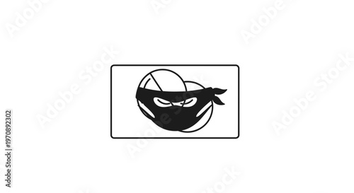 Ninja Masked Face Icon, Stealthy Character, Secret Agent Symbol, Anonymous Silhouette