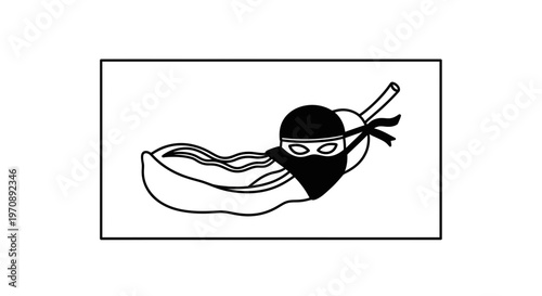 Ninja Pepper with Mask - Spicy Food Concept