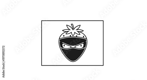 Ninja Strawberry Icon - Funny Fruit Character with Mask