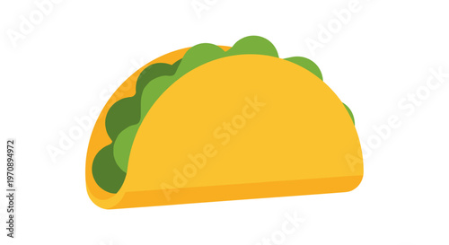 Taco with green lettuce filling.