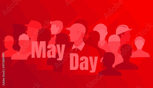 People celebrate May Day with silhouettes in a festive event