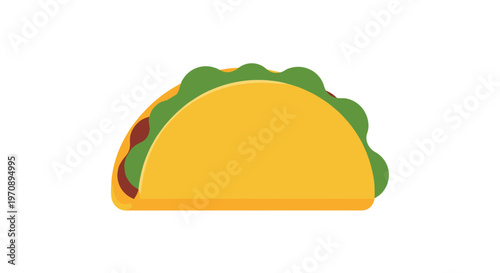 Taco with green lettuce topping.