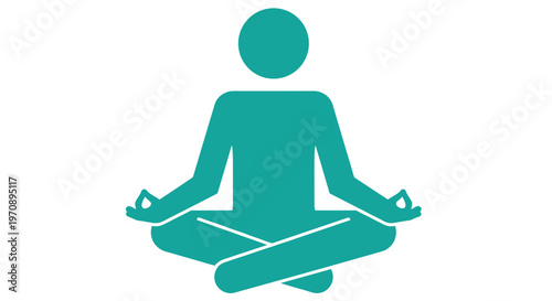Teal Lotus Position Yoga Figure.
