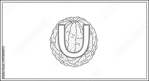 Letter U Shaped Magnet Holding a Textured Object