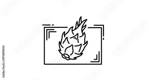 Dragon Fruit Icon Outline Graphic Design Element
